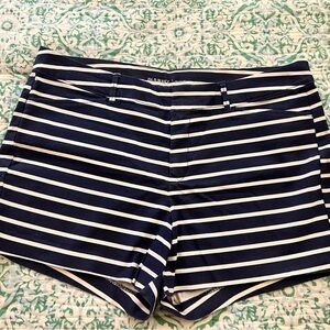 Old Navy High Waist Blue and White Striped Shorts